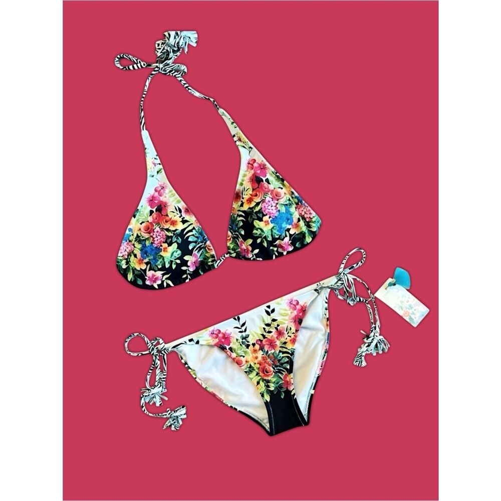 Johnny Was Spring String Bikini Top & Spring String Bikini Bottoms Set - Picture 8 of 16